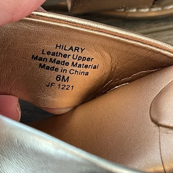 Aerosoles Hilary Combo Metallic Slide Sandal, Flats, Criss Cross Straps, Size 6M - Picture 7 of 10